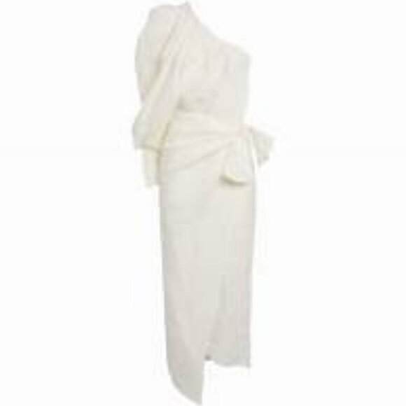 PIECE OF WHITE Galilea One-Shoulder Linen Midi Dress - Picture 11 of 15